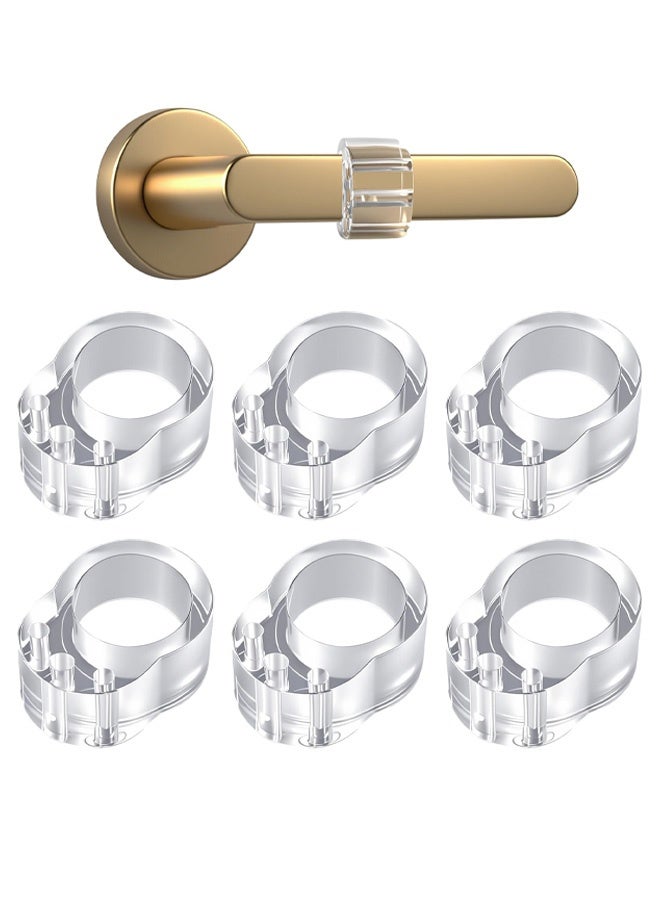 6 PCS Door Handle Bumpers, Flexible PVC Wall Protectors Clear Invisible Door Stoppers Buffer for Stop Wall Furniture Damage - Image 1